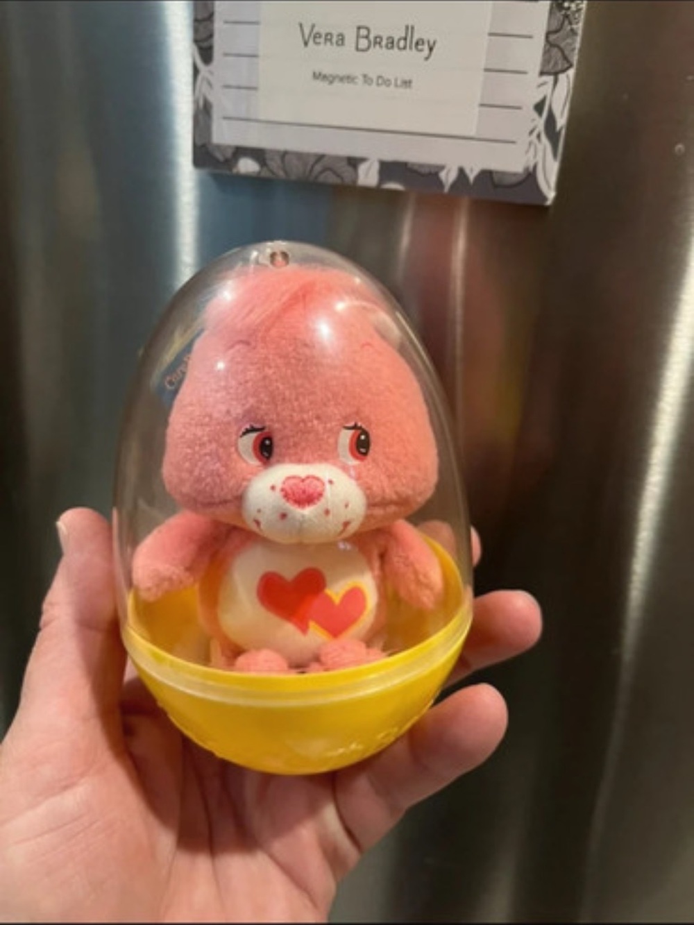 Care Bears Pink Heart Belly Plush in Clear Display Egg